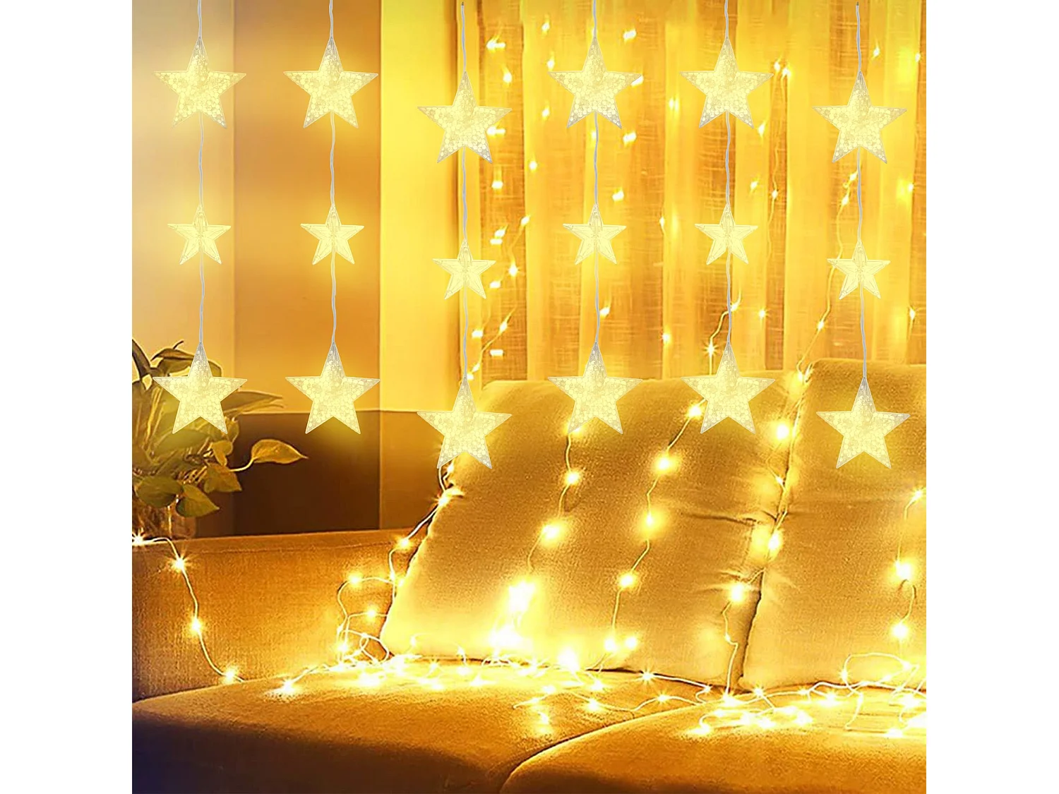 RIDEAU LUMINEUX + TÉLÉCOMMANDE LED CD005 LIGHT GREY