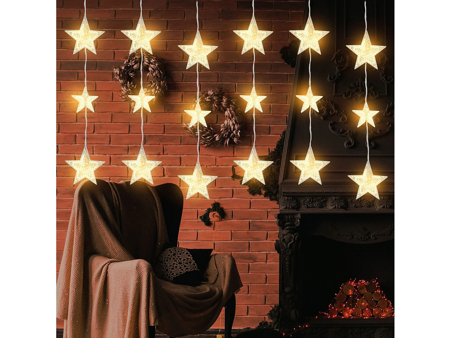 RIDEAU LUMINEUX + TÉLÉCOMMANDE LED CD005 LIGHT GREY