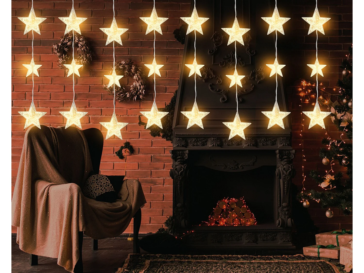 RIDEAU LUMINEUX + TÉLÉCOMMANDE LED CD005 LIGHT GREY