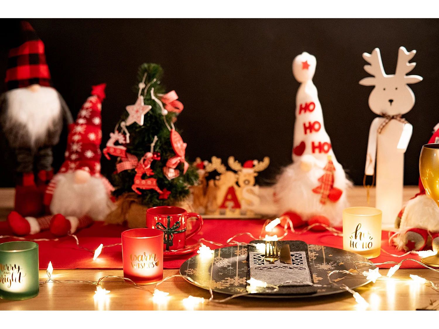 HOUSSE POUR COUVERTS DE NOËL KF357 GREY X2 8 PCS GRIS