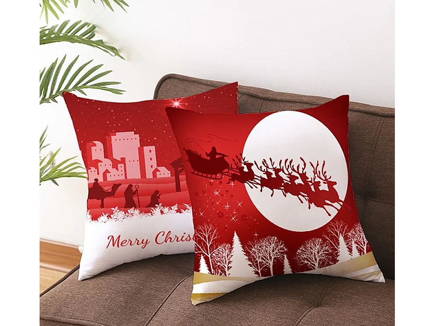 HOUSSE DE COUSSIN DE NOËL 3D 36 45X45 GREEN