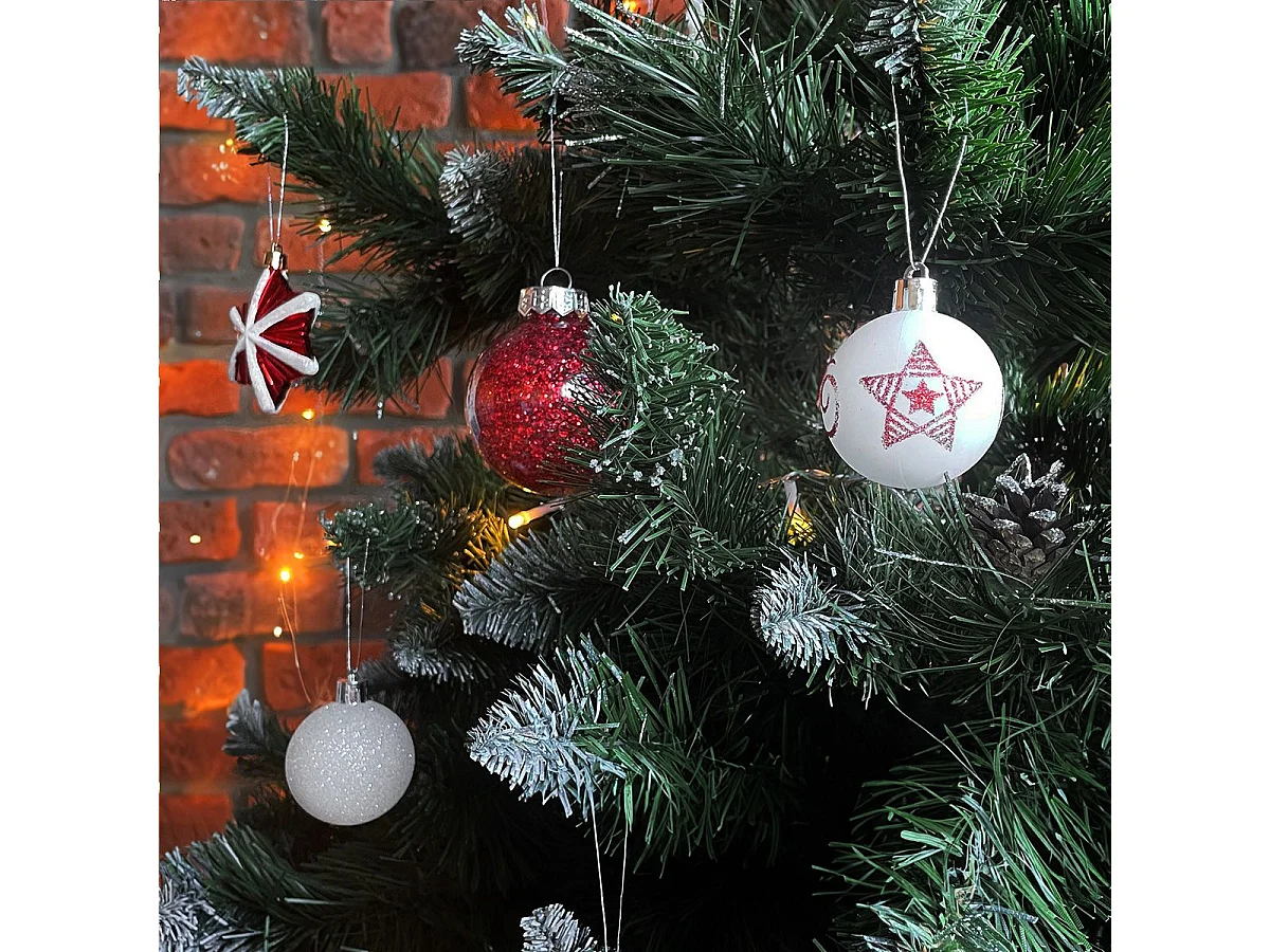 BOULES DE NOËL SYSD1688-195 41PCS ROUGE BLANC