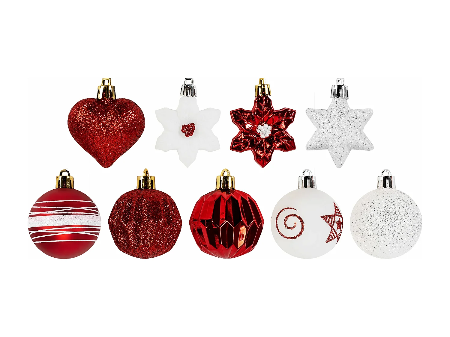 BOULES DE NOËL SYSD1688-195 41PCS ROUGE BLANC