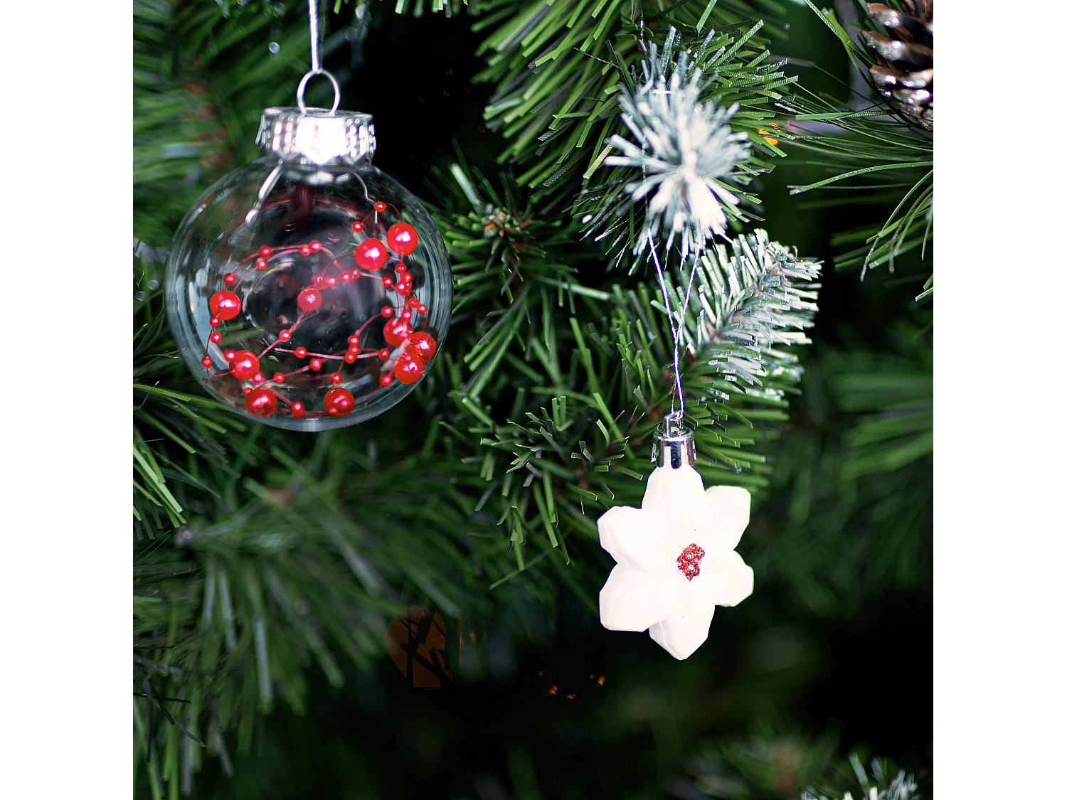 BOULES DE NOËL SYSD1688-195 41PCS ROUGE BLANC