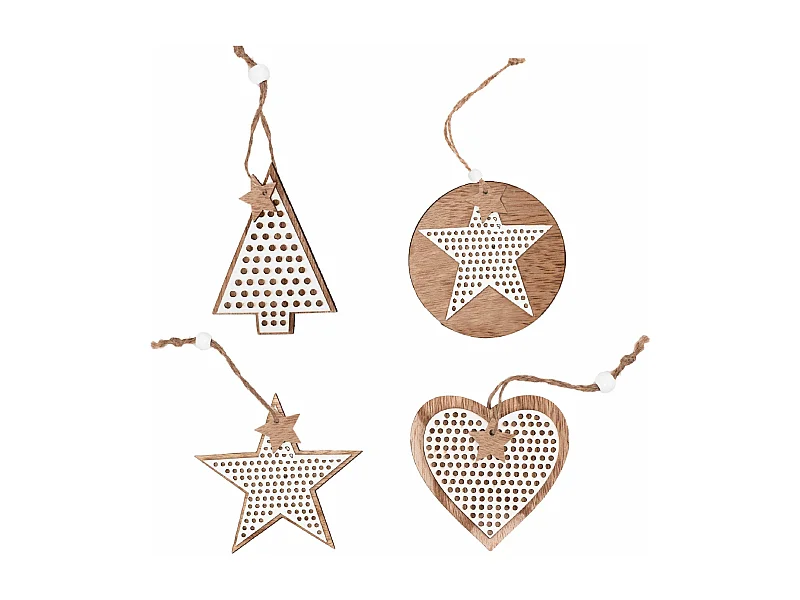 DÉCORATION DE NOËL  KL-21X17 4 PCS BEIGE