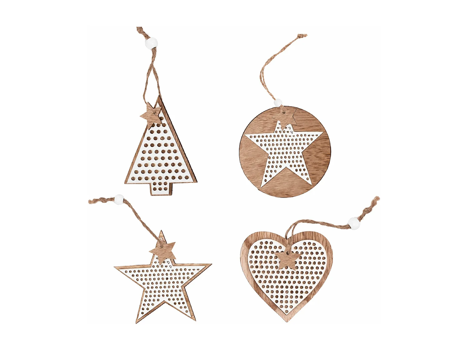 DÉCORATION DE NOËL  KL-21X17 4 PCS BEIGE