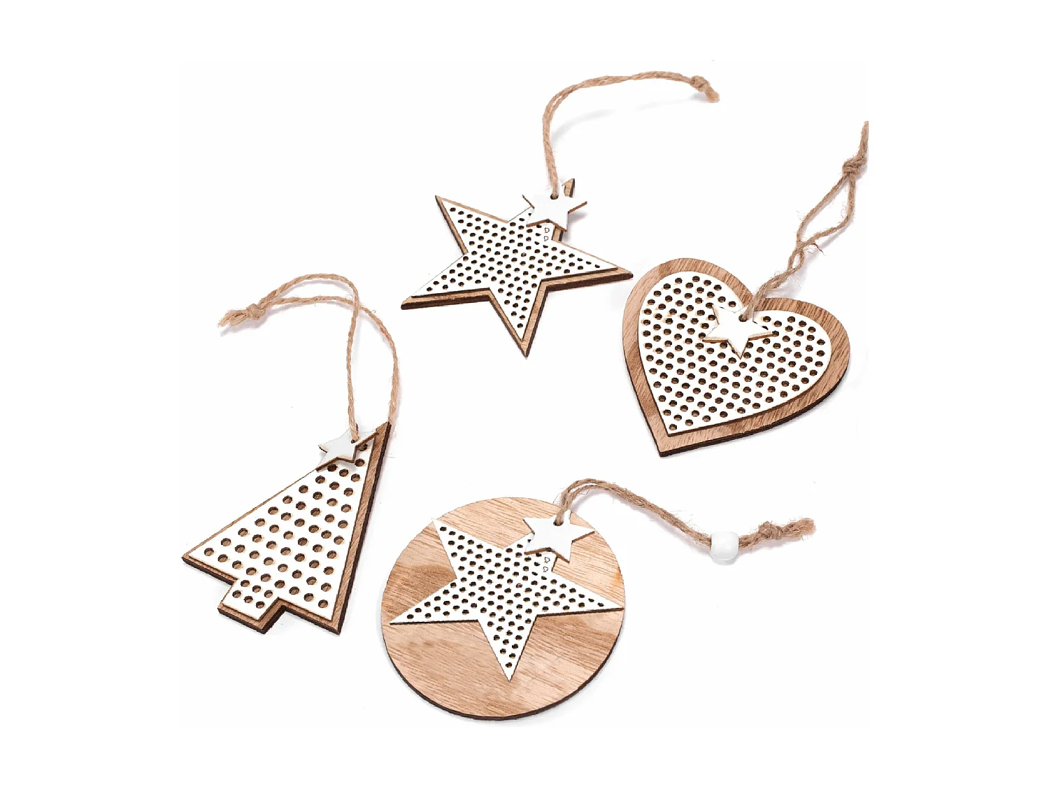 DÉCORATION DE NOËL  KL-21X17 4 PCS BEIGE