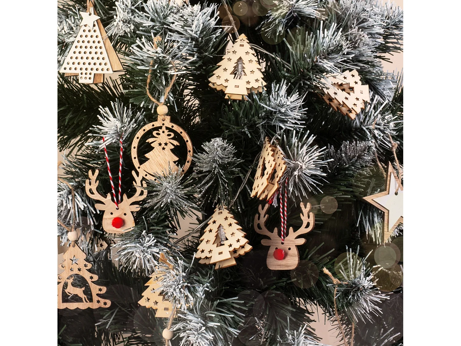 DÉCORATION DE NOËL  KL-21X17 4 PCS BEIGE