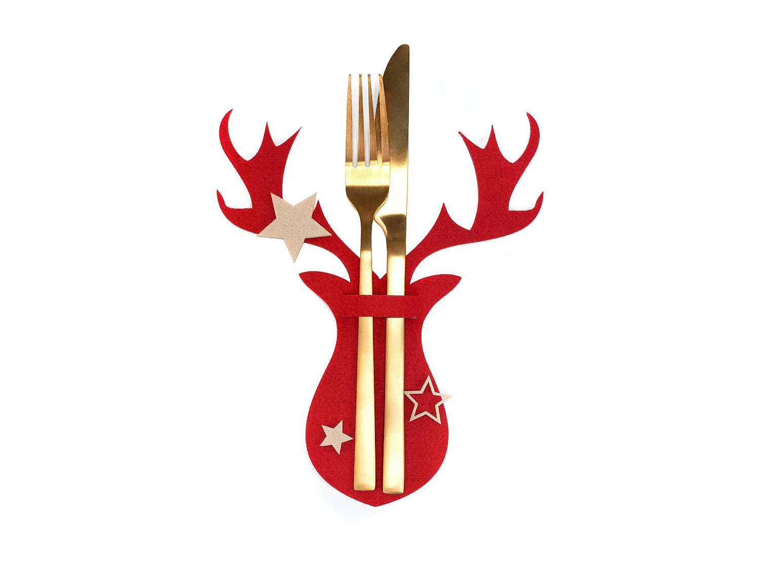 HOUSSE POUR COUVERTS DE NOËL RENNE 311377A 6PCS ROUGE