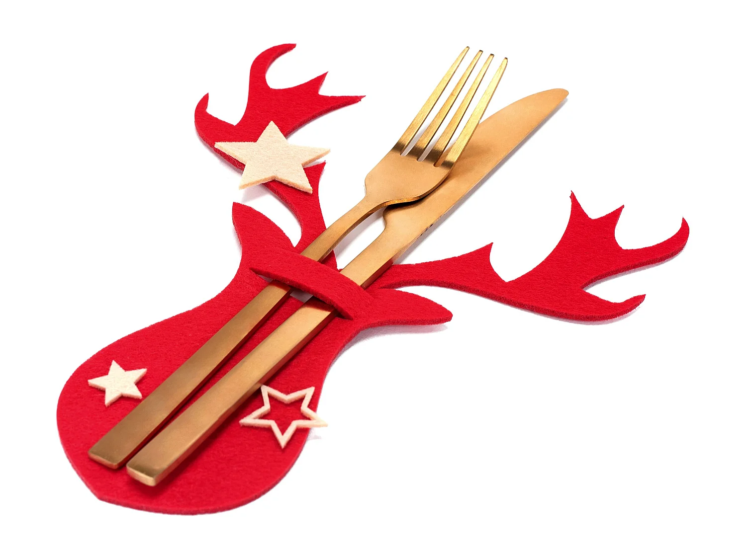 HOUSSE POUR COUVERTS DE NOËL RENNE 311377A 6PCS ROUGE