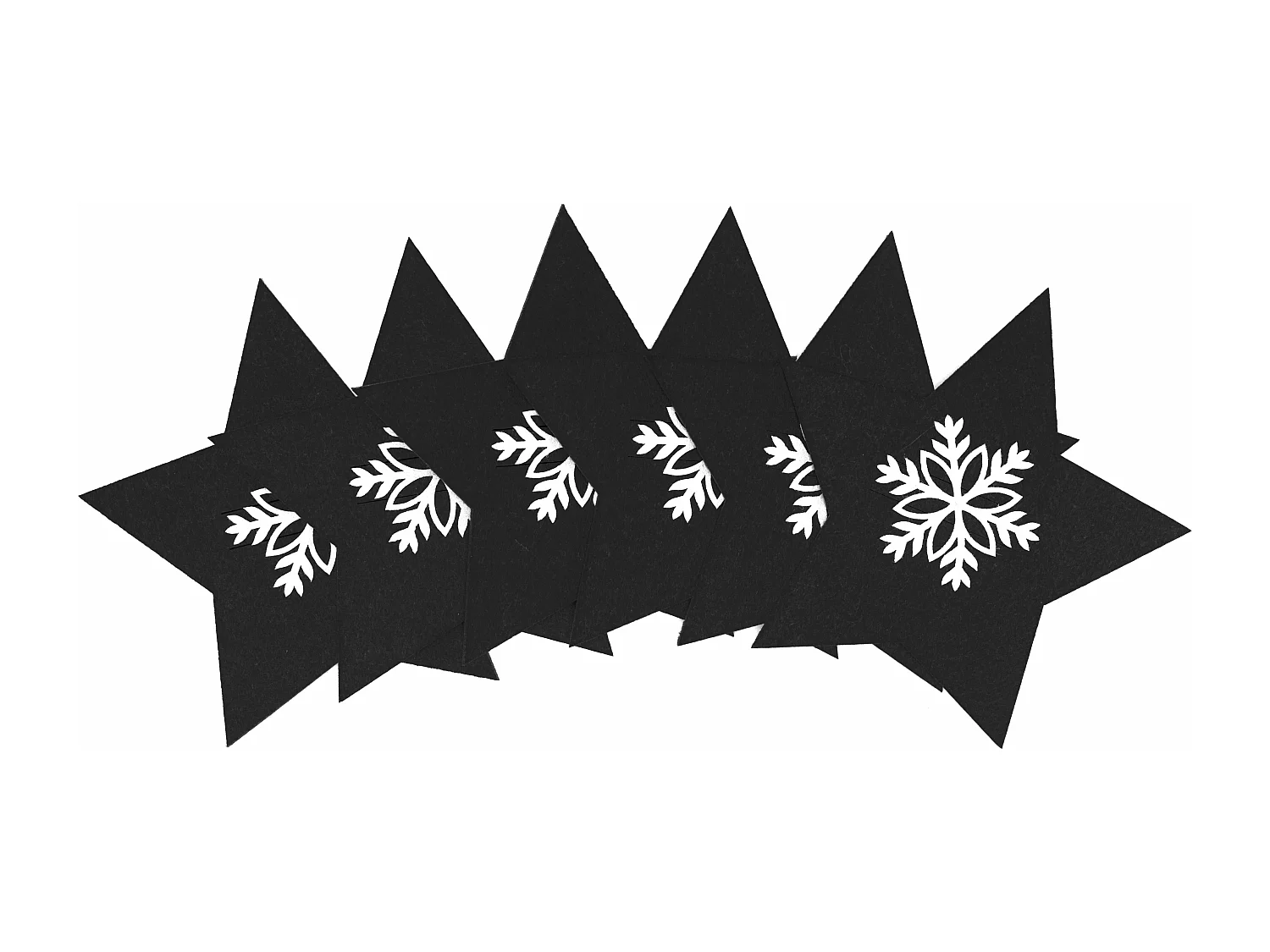 HOUSSE POUR COUVERTS DE NOËL ÉTOILE CHR-06512 6 PCS NOIR