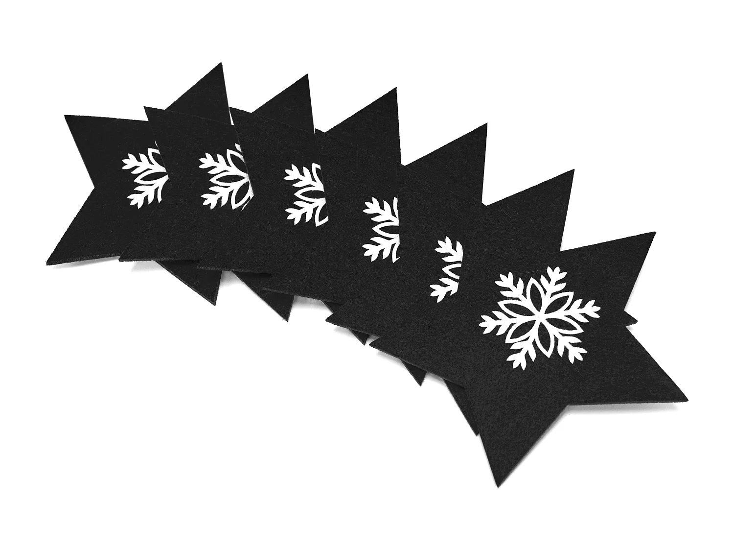 HOUSSE POUR COUVERTS DE NOËL ÉTOILE CHR-06512 6 PCS NOIR