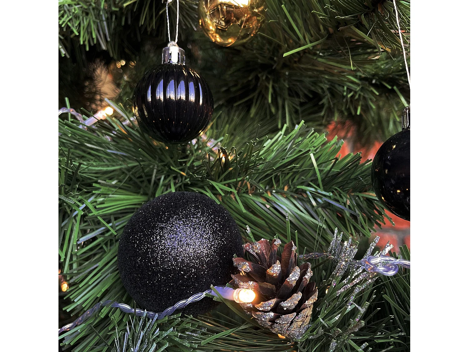 BOULES DE NOËL  SYSD1688-033 34 PCS NOIR