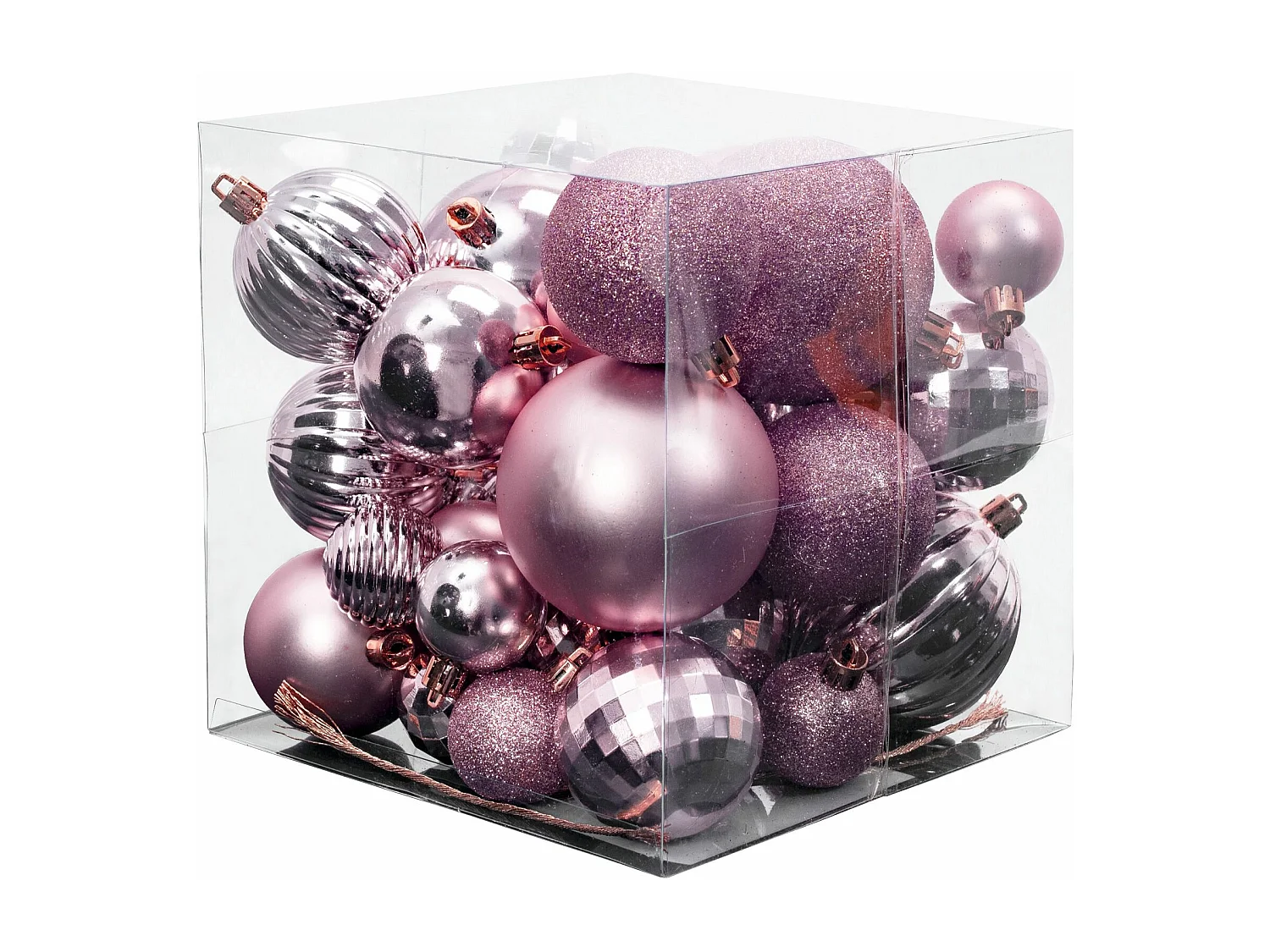 BOULES DE NOËL 311433 36PCS ROSE
