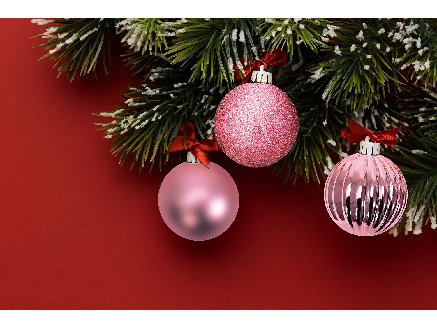 BOULES DE NOËL 311433 36PCS ROSE