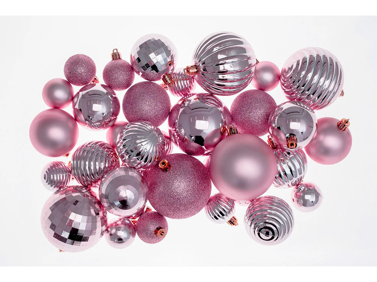 BOULES DE NOËL 311433 36PCS ROSE