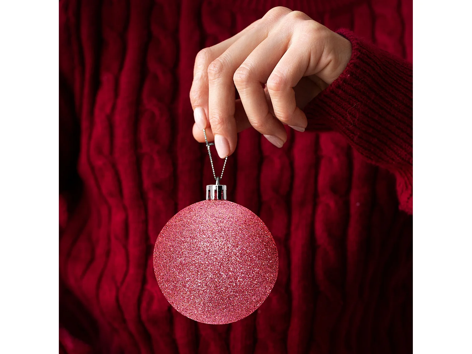 BOULES DE NOËL 311433 36PCS ROSE