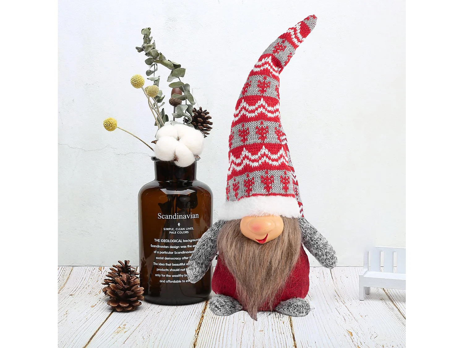 GNOME DE NOËL  YX066 30CM DARK RED