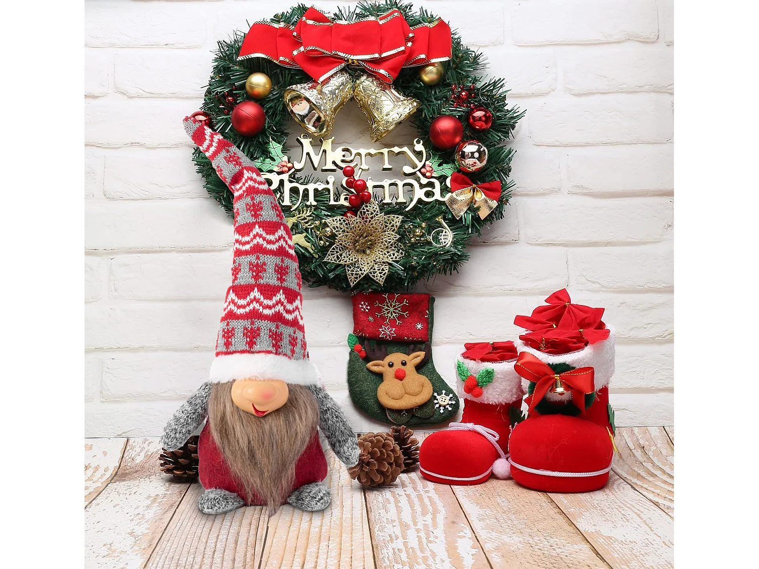 GNOME DE NOËL  YX066 30CM DARK RED