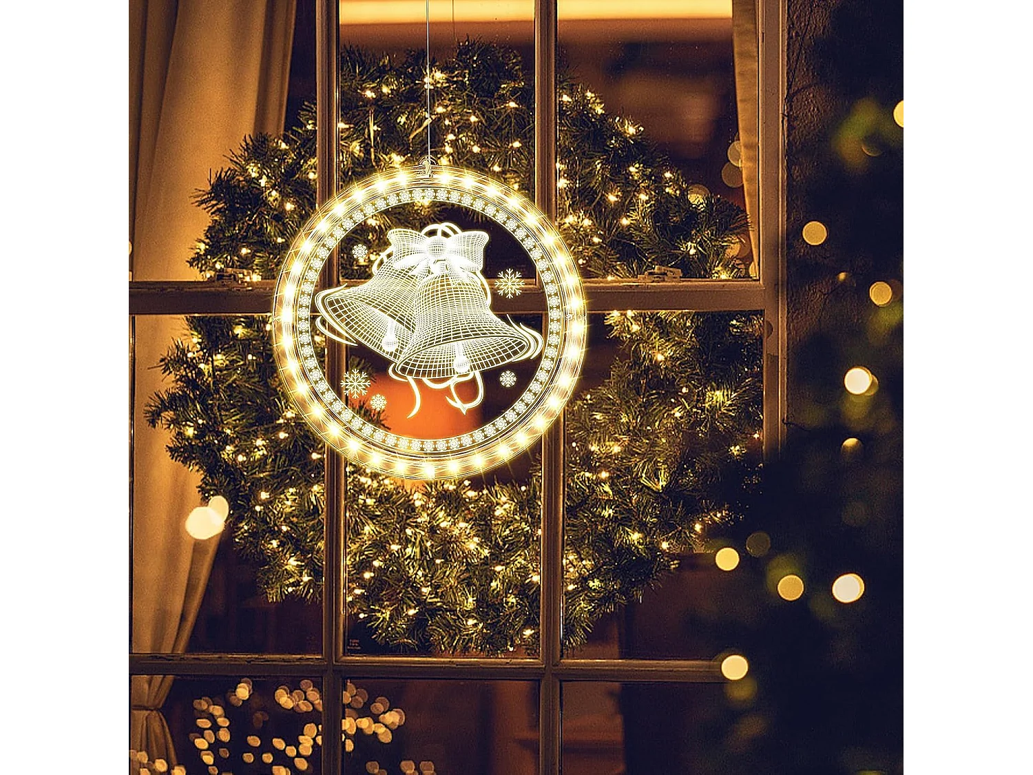 DÉCORATION DE NOËL CLOCHE LED 311382A BLANC