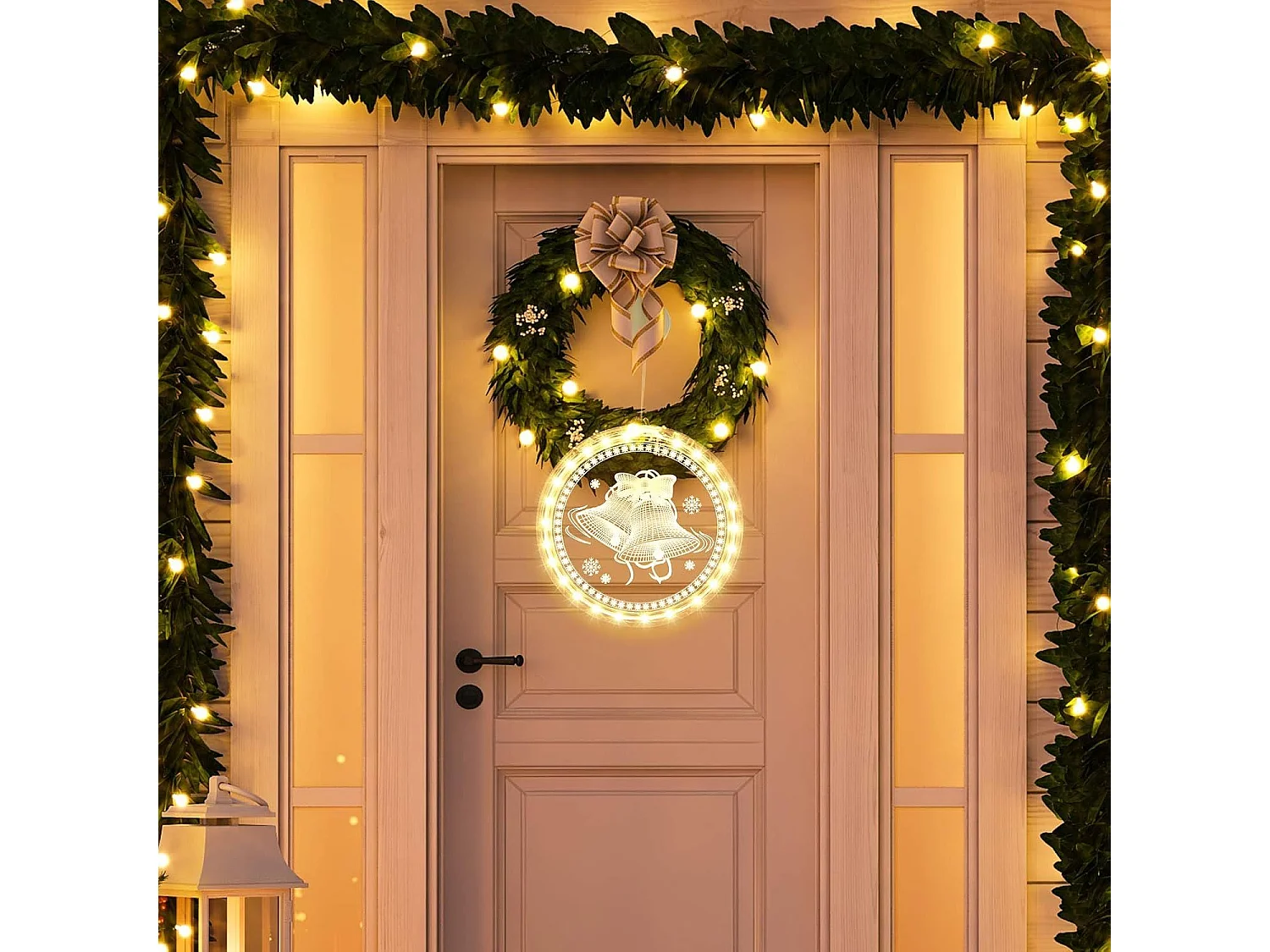 DÉCORATION DE NOËL CLOCHE LED 311382A BLANC