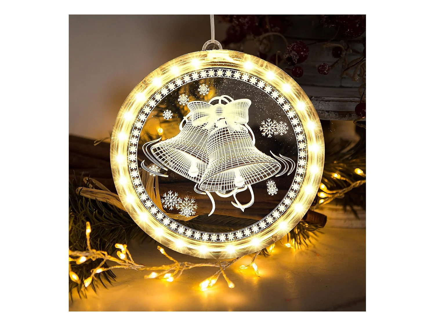 DÉCORATION DE NOËL CLOCHE LED 311382A BLANC