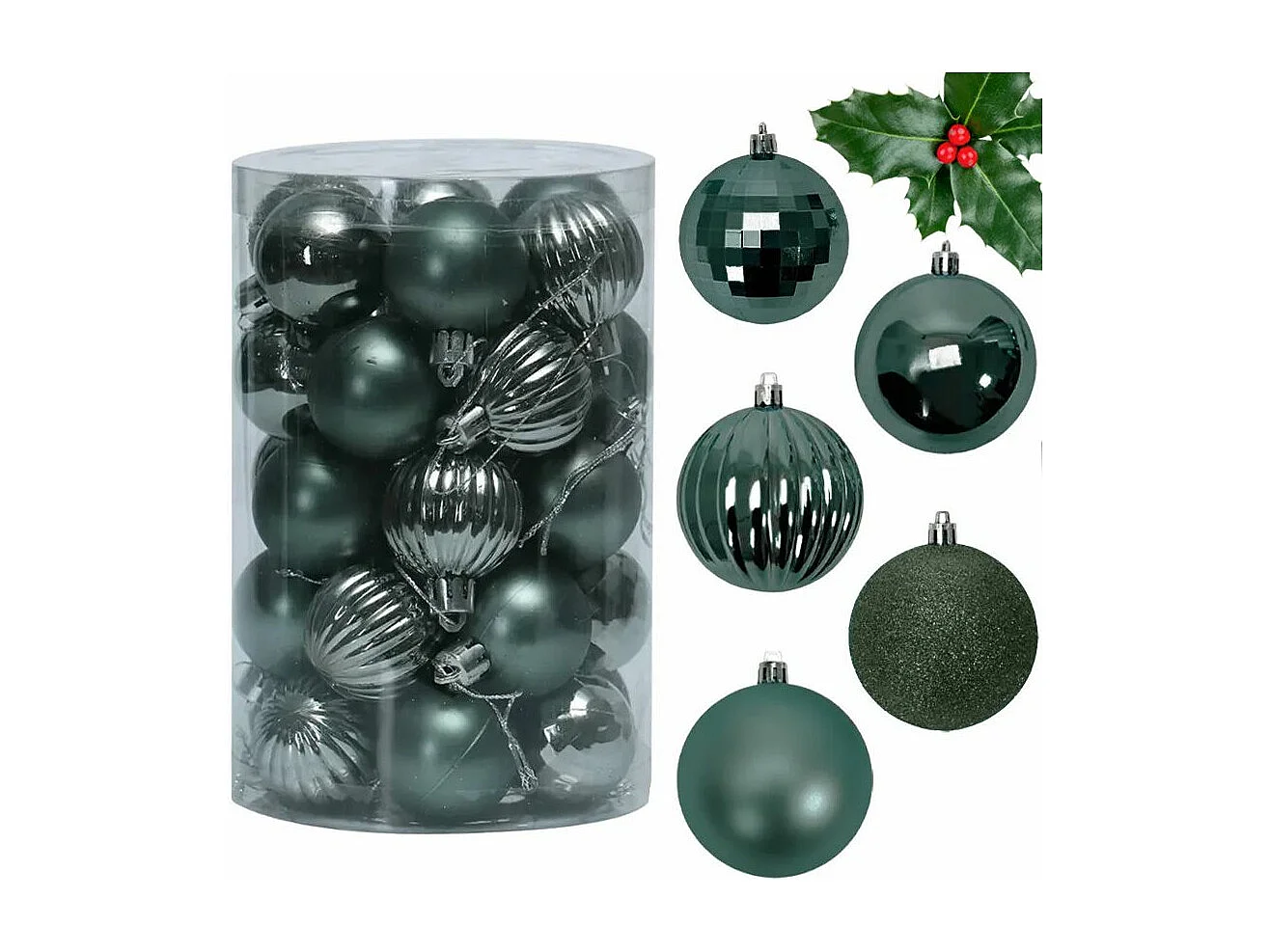 BOULES DE NOËL  SYSD1688-027 34 PCS BLUE/ VERT FONCE