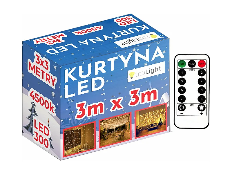 RIDEAU LUMINEUX LED 311334A 300 DIOS 3X3M BLANC