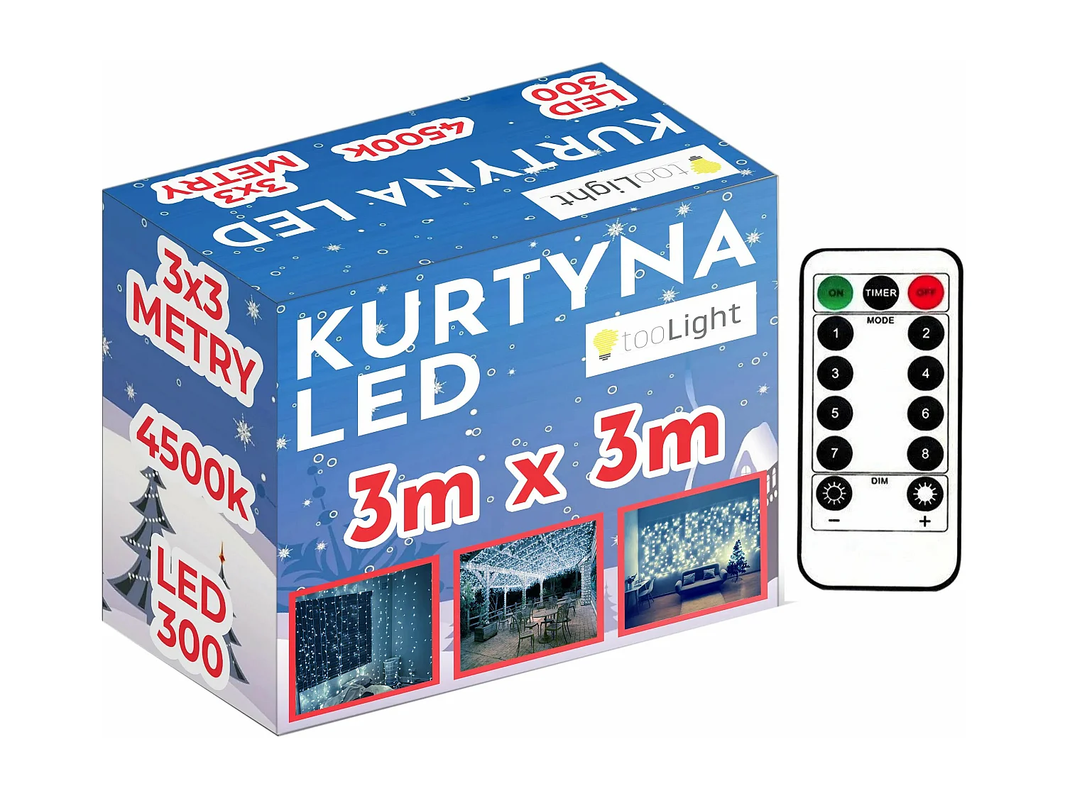 RIDEAU LUMINEUX LED 311334A 300 DIOS 3X3M BLANC