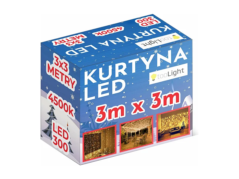 RIDEAU LUMINEUX LED GL2001 300 DIOS 3X3M WHITE