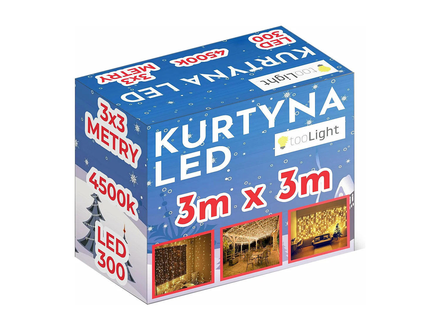 RIDEAU LUMINEUX LED GL2001 300 DIOS 3X3M WHITE