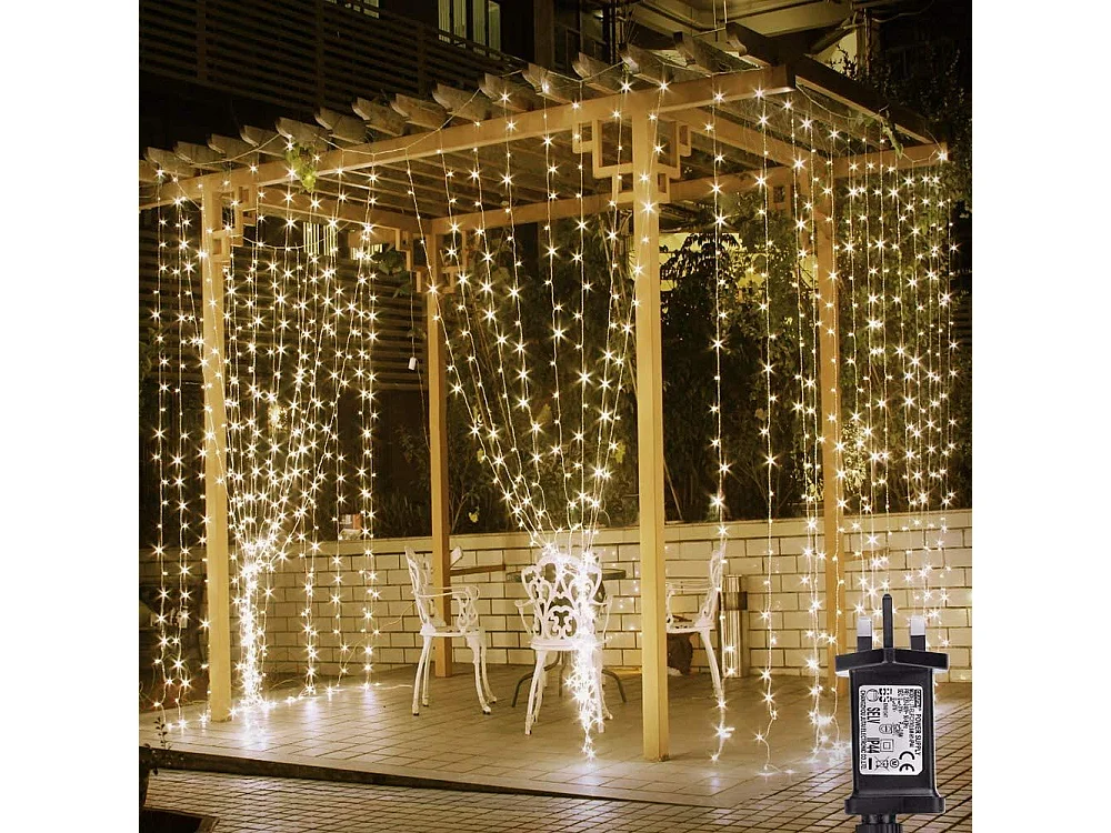 RIDEAU LUMINEUX LED GL2001 300 DIOS 3X3M WHITE