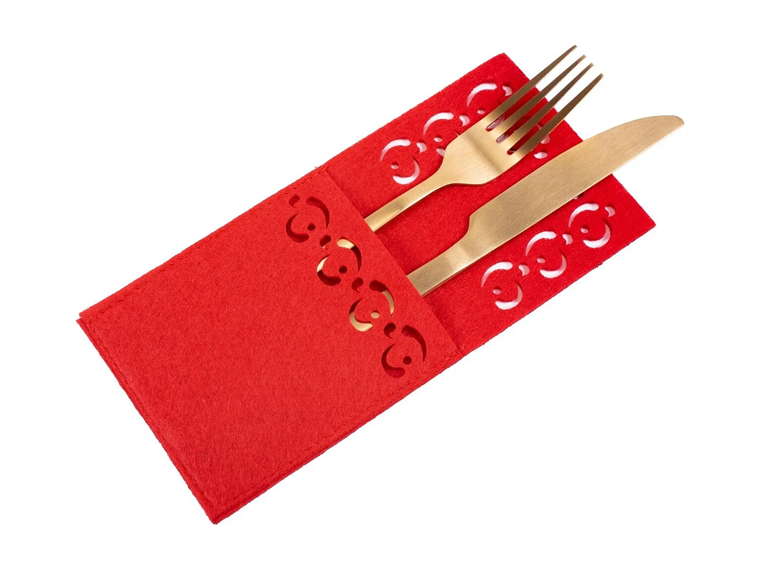 HOUSSE POUR COUVERTS DE NOËL KF357 RED 8PCS ROUGE