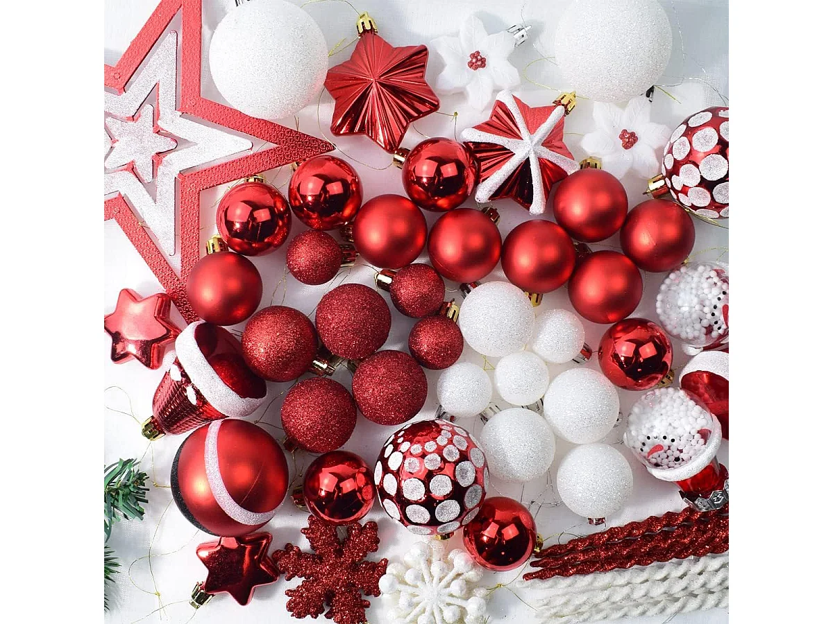 BOULES DE NOËL SYSD1688-113 78 PCS ROUGE