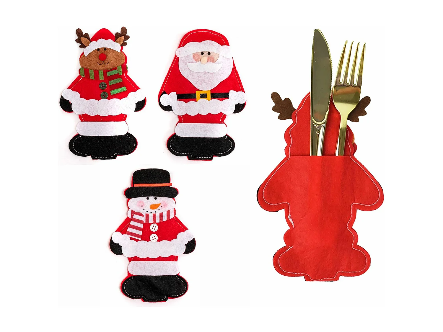 HOUSSE POUR COUVERTS DE NOËL 311407 3 PCS ROUGE