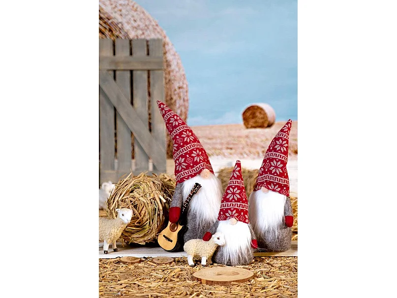 GNOME DE NOËL  YX-019 RED/GREY 40CM ROUGE