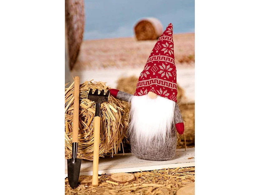 GNOME DE NOËL  YX-019 RED/GREY 40CM ROUGE