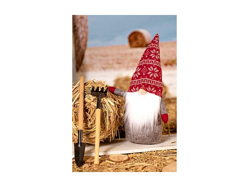 GNOME DE NOËL  YX-019 RED/GREY 40CM ROUGE