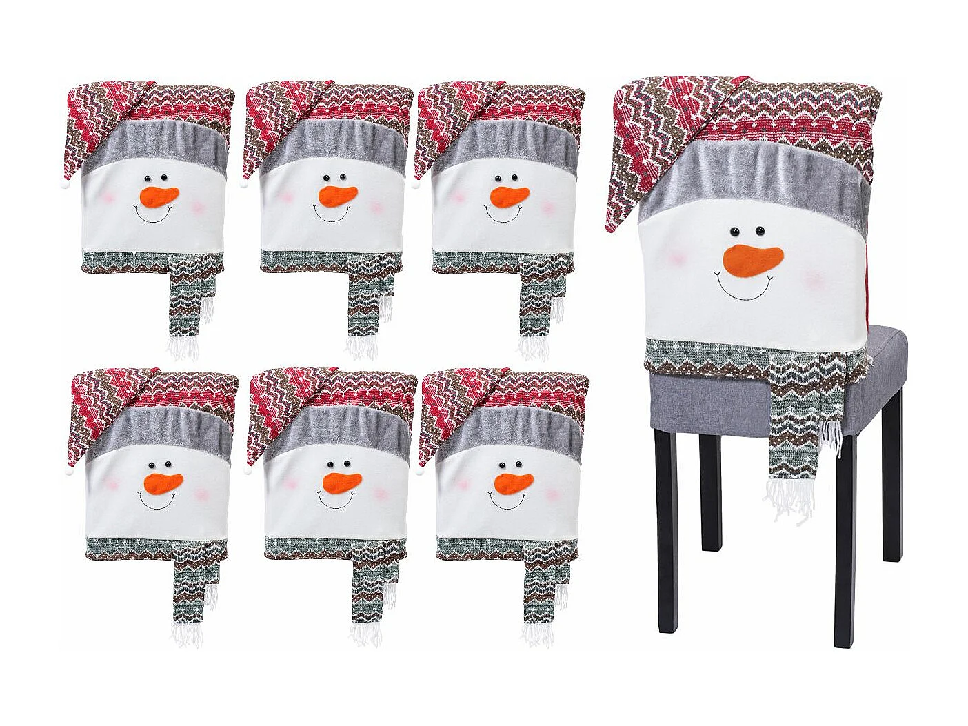 HOUSSE DE CHAISE DE NOËL YX22021 6 PCS GRIS