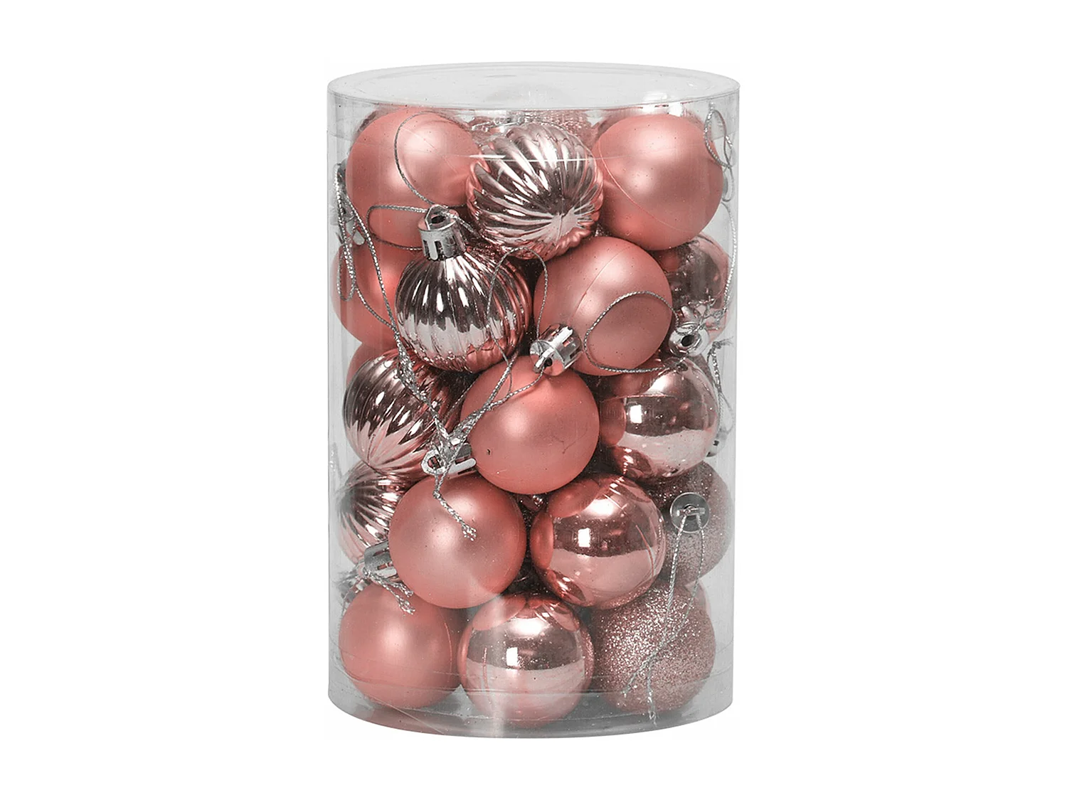 BOULES DE NOËL SYSD1688-026 34 PCS ROSE