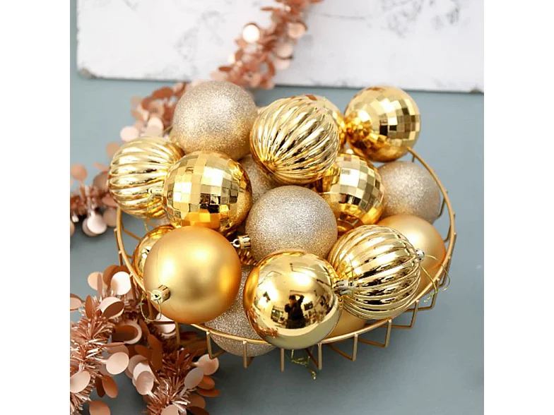 BOULES DE NOËL SYSD1688-026 34 PCS ROSE