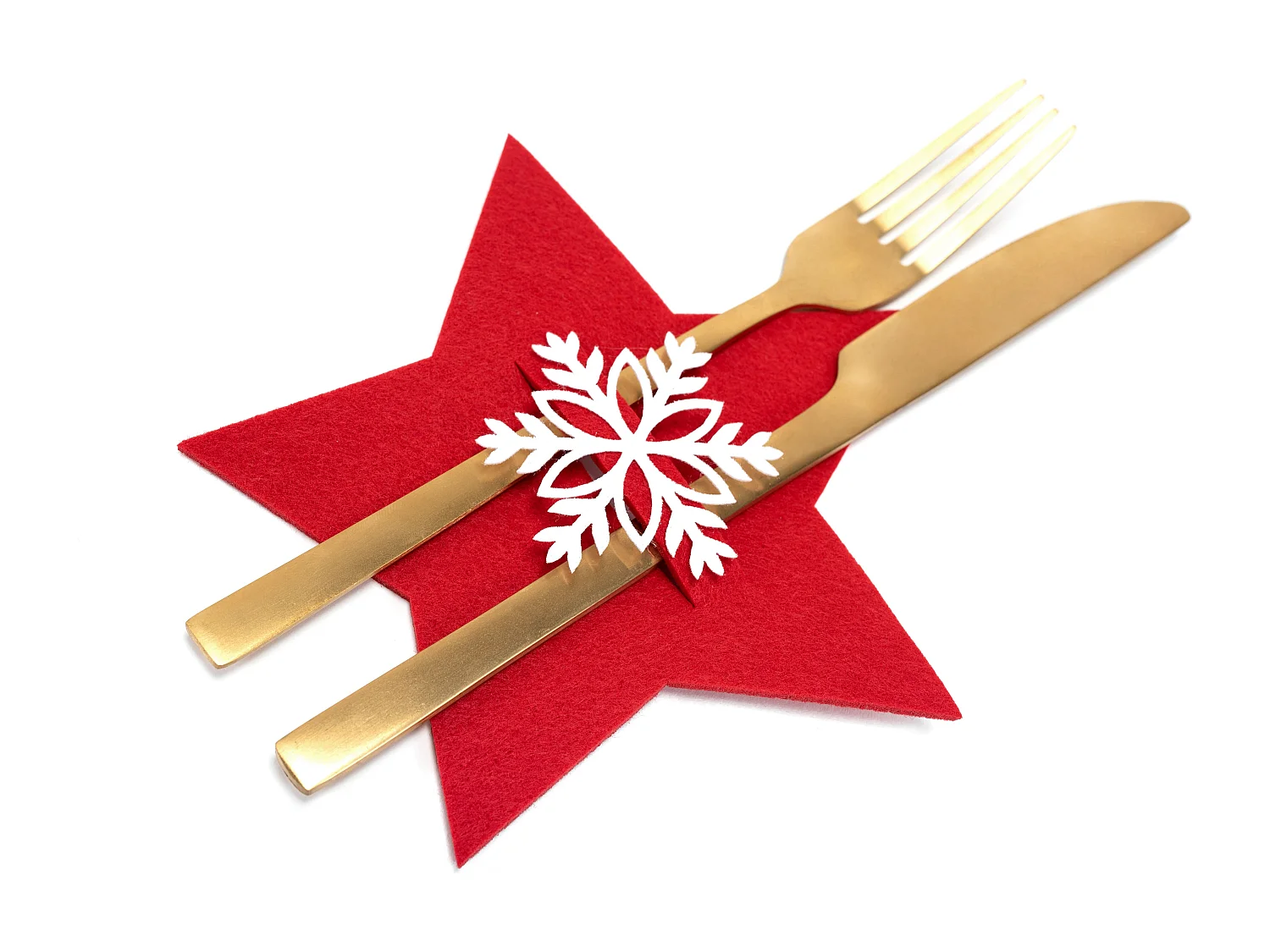 HOUSSE POUR COUVERTS DE NOËL ÉTOILE CHR-06511 6 PCS ROUGE