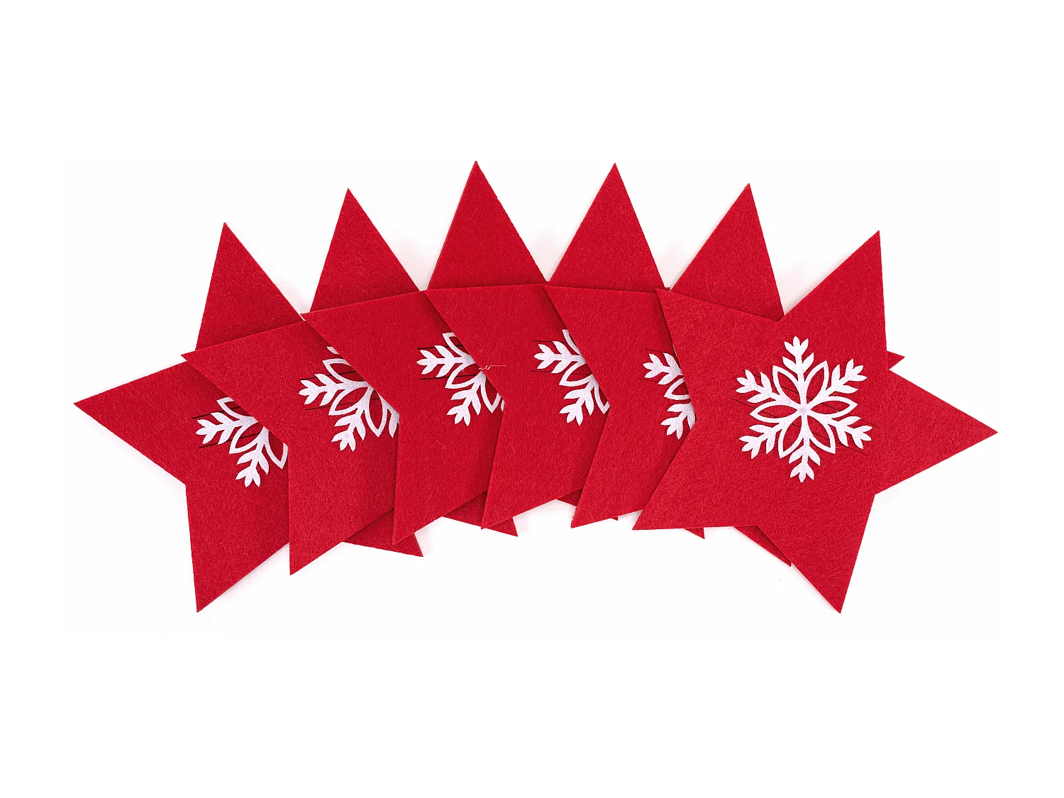 HOUSSE POUR COUVERTS DE NOËL ÉTOILE CHR-06511 6 PCS ROUGE
