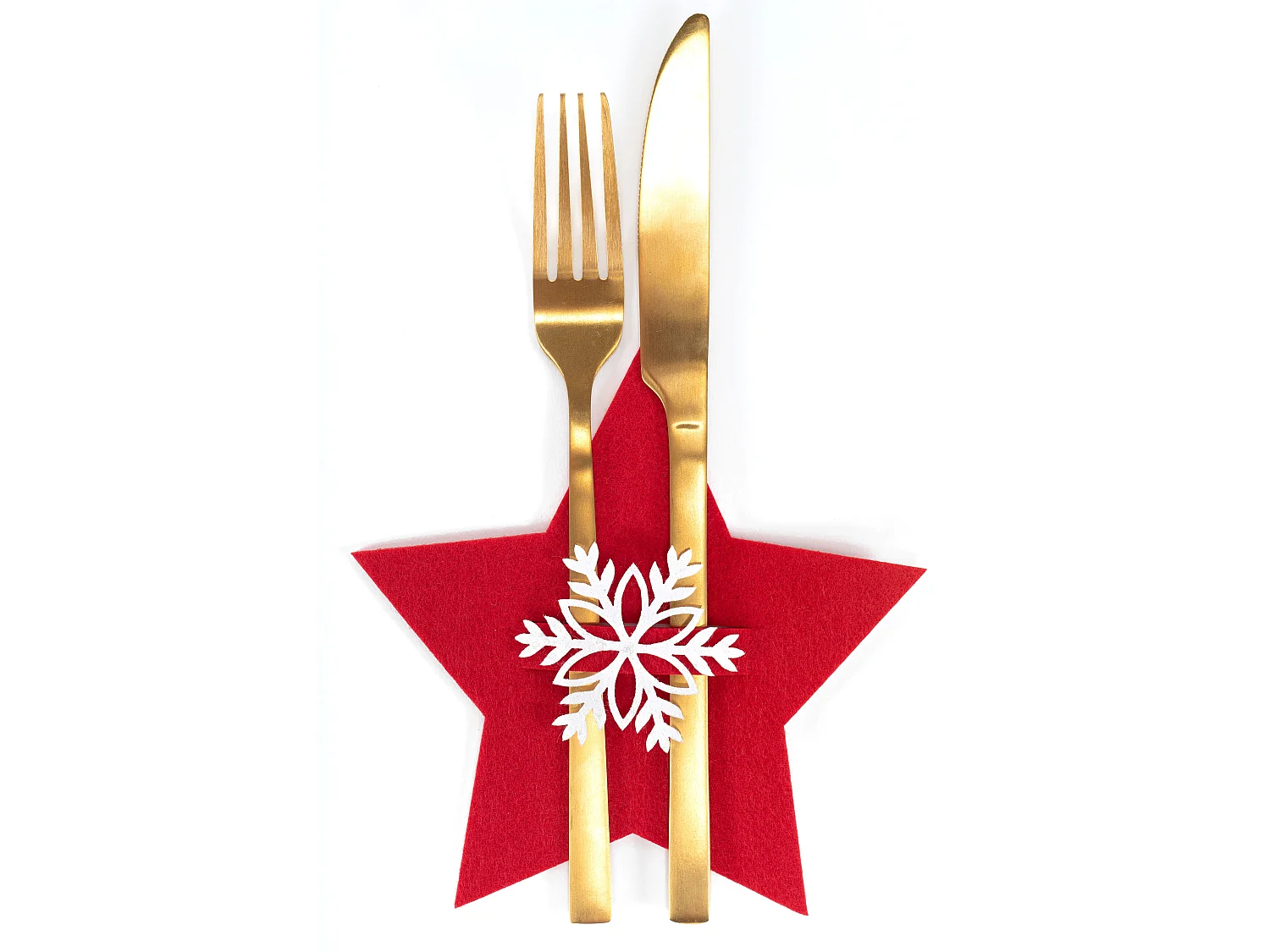 HOUSSE POUR COUVERTS DE NOËL ÉTOILE CHR-06511 6 PCS ROUGE