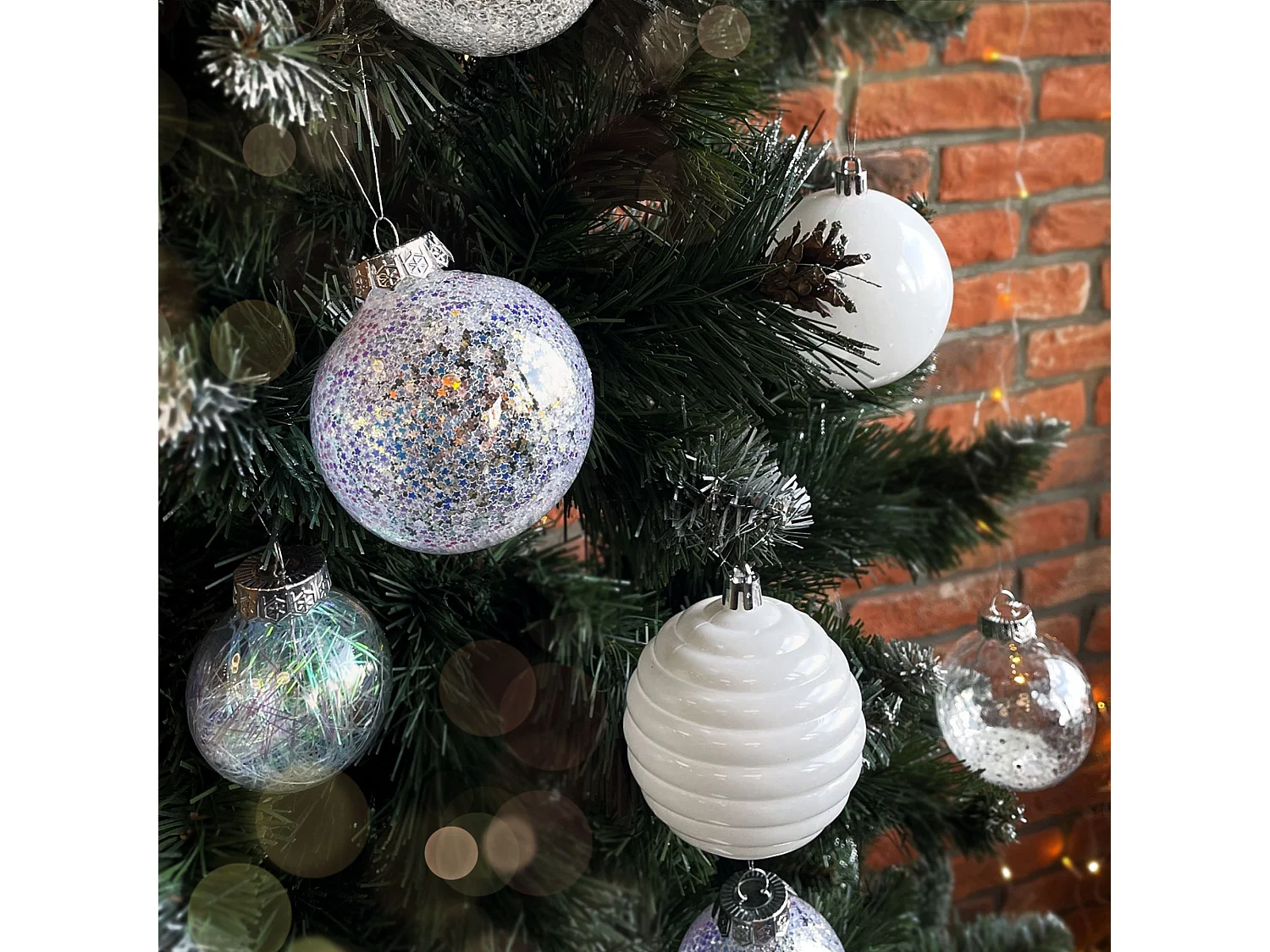 BOULES DE NOËL SYSD1688-059 20 PCS BLANC