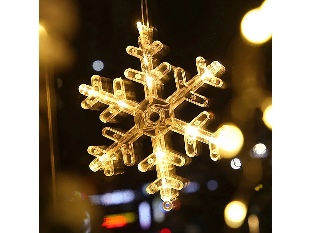 RIDEAU LUMINEUX + TÉLÉCOMMANDE LED CD004  LIGHT GOLD