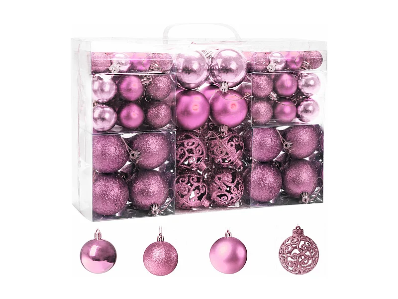 BOULES DE NOËL  KL-21X03 100SZT ROSE
