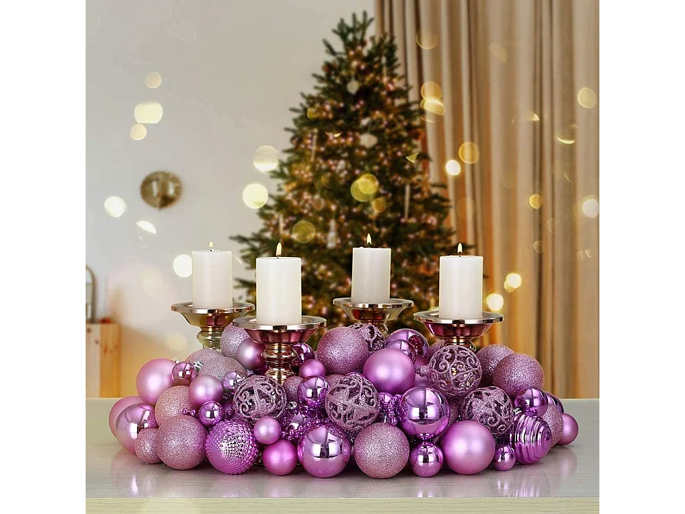 BOULES DE NOËL  KL-21X03 100SZT ROSE