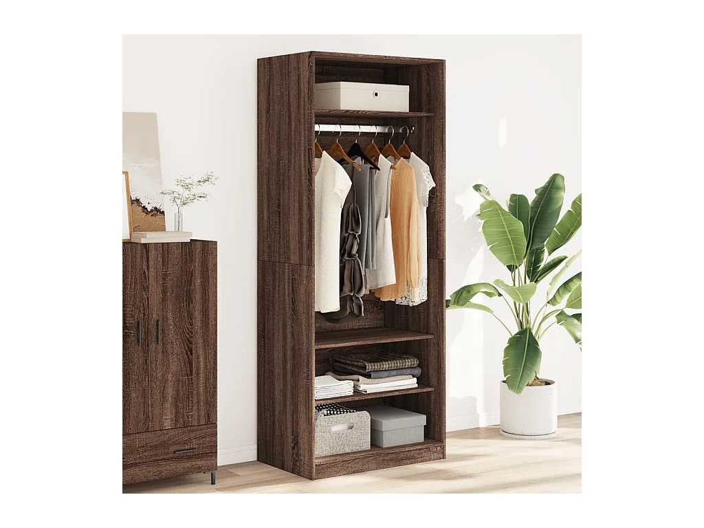 Kleiderschrank Braun Eichen-Optik 80x50x200 cm Holzwerkstoff