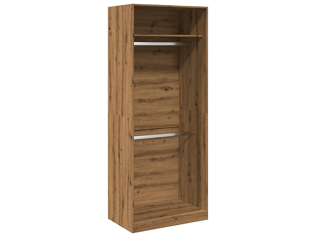 Garde-robe chêne artisanal 80x50x200 cm bois d'ingénierie
